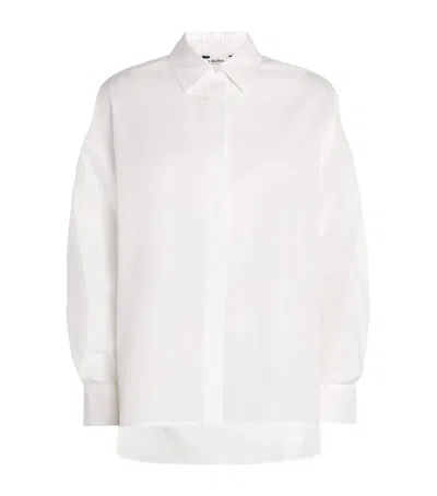 Max Mara Cotton Asymmetric Shirt In White
