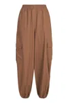 Max Mara Cotton Baggy Trousers In Beige