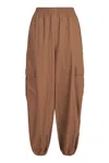 Max Mara Cotton Baggy Trousers In Brown