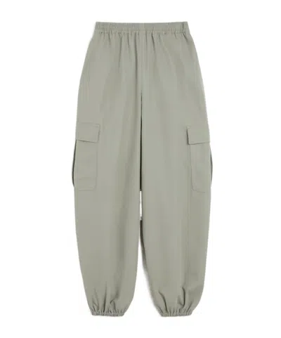 Max Mara Cotton Baggy Trousers In Gray