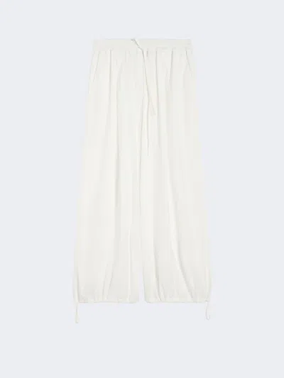 Max Mara Cotton Baggy Trousers In White