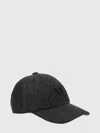 Max Mara Cotton Blend Baseball Cap With Logo In Gray
