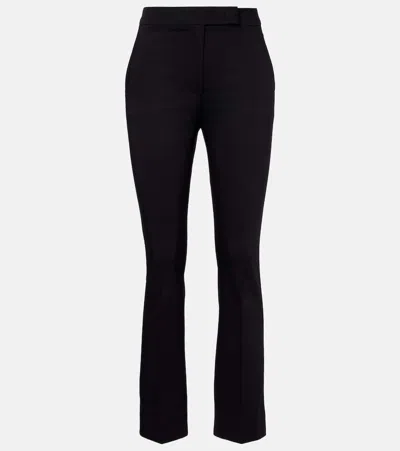 Max Mara Cotton-blend Cropped Slim Pants In Black