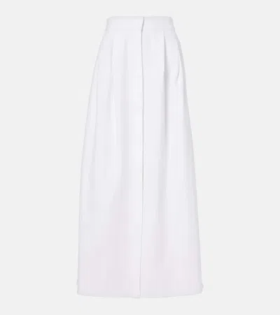 Max Mara Cotton-blend Gabardine Maxi Skirt In White