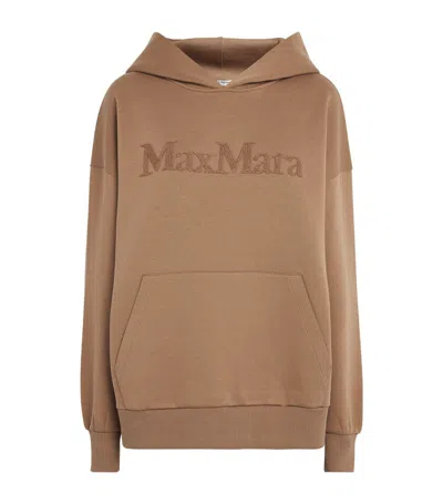 Max Mara Cotton-blend Hoodie In Brown