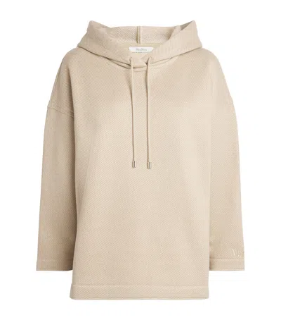 Max Mara Cotton-blend Jersey Hoodie In Beige