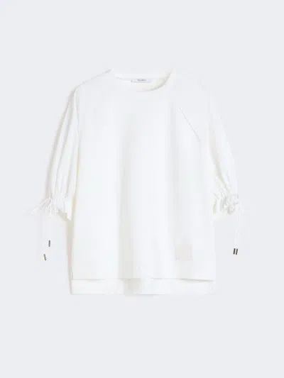 Max Mara Cotton-blend Jersey T-shirt In White