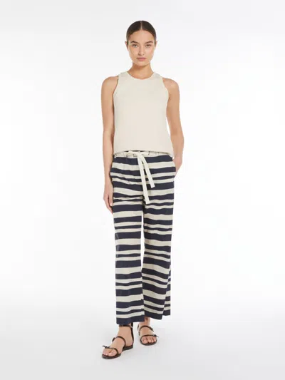Max Mara Cotton-blend Jersey Top In Ivory