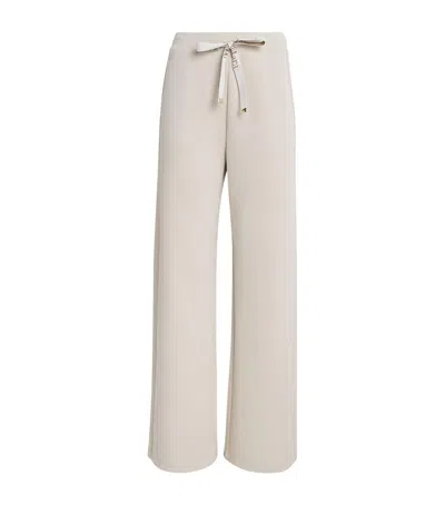 Max Mara Cotton-blend Jersey Trousers In White