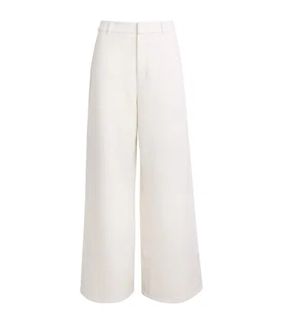Max Mara Cotton-blend Jersey Trousers In White