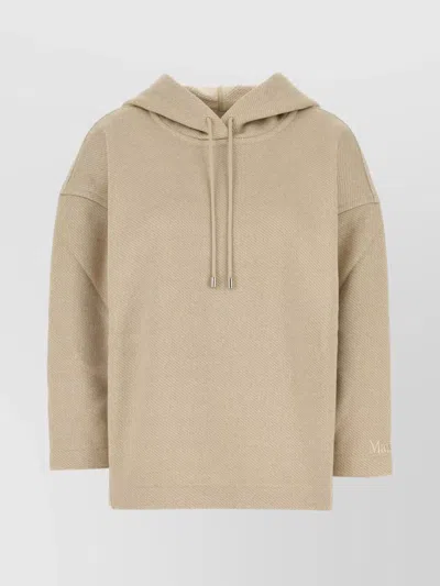 MAX MARA COTTON BLEND LUREX THREADS HOODED SWEATSHIRT