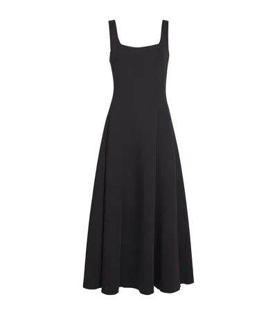 Max Mara Cotton-blend Midi Dress In Black