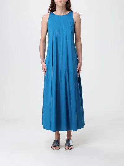 Max Mara Cotton Blend Midi Dress In Blue