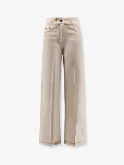 Max Mara Cotton Blend Mxpribes Trousers In Brown