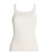 Max Mara Helier Ribbed-knit Cotton-blend Tank Top In Neutral