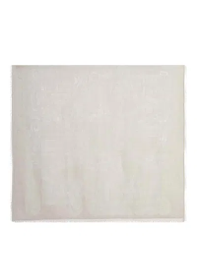 Max Mara Cotton Blend Scarf With Jacquard Logo In Pattern