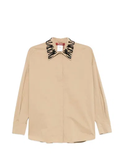 Max Mara Bead-embellished Shirt In Neutral