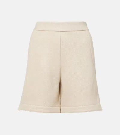 Max Mara Cotton-blend Shorts In Beige