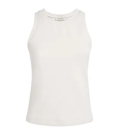 Max Mara Cotton-blend Tank Top In Beige