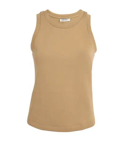 Max Mara Cotton-blend Tank Top In Green