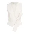 Max Mara Cotton-blend Tie-front Waistcoat In White