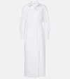 Max Mara Cotton-blend Twill Wrap Dress In White