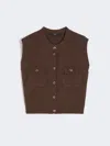Max Mara Cotton-blend Yarn Gilet In Brown