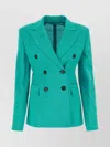 Max Mara Tailored Blazer Jacket Structured Shoulders In Blue