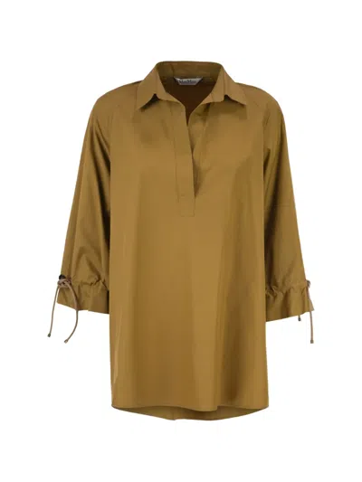 Max Mara Cotton Blouse In Brown