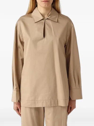 Max Mara Cotton Blouse In Neutral