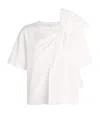 Max Mara Colle Bow-detail Cotton Jersey T-shirt In White
