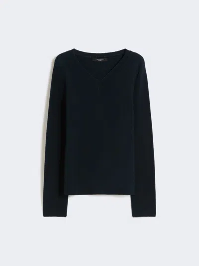 Max Mara Cotton Boxy Sweater In Black