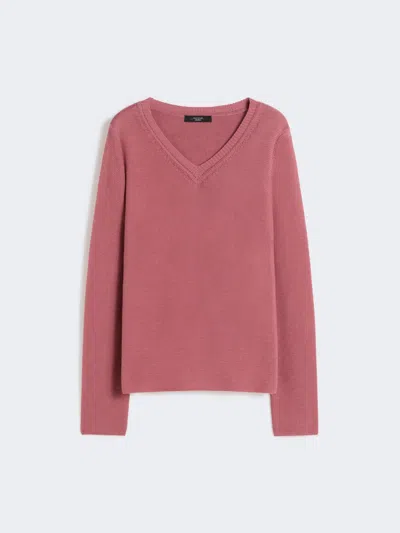 Max Mara Cotton Boxy Sweater In Pink