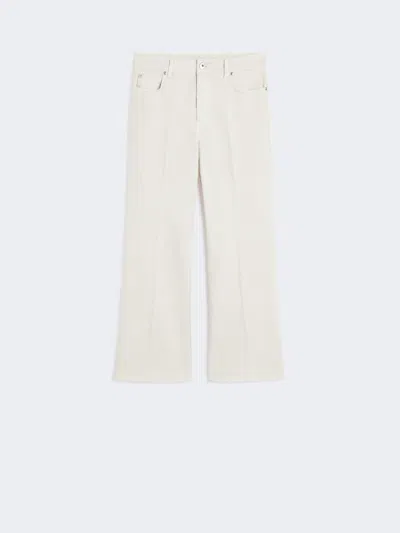 Max Mara Cotton Bull Denim Jeans In White