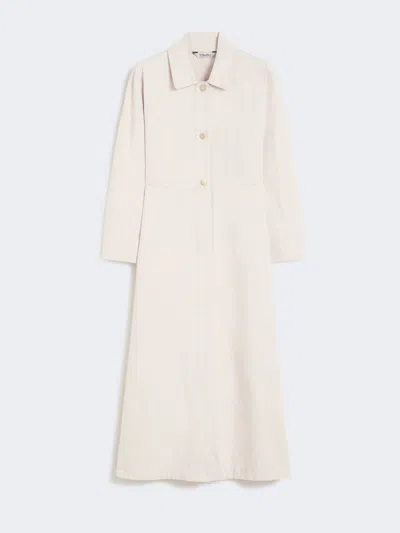 Max Mara Cotton Bull Denim Shirt Dress In Neutral