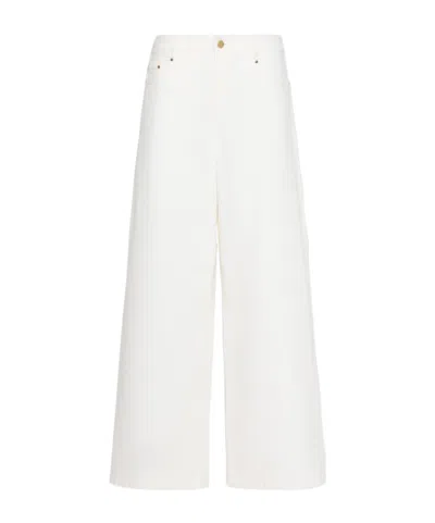 Max Mara Cotton Bull Trousers In White