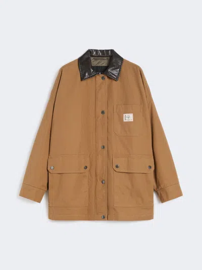 Max Mara Cotton Canvas Jacket In Brown
