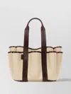 Max Mara Cotton Canvas Tote Bag With Leather Handles