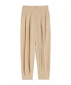 Max Mara Cotton Canvas Trousers In Neutral