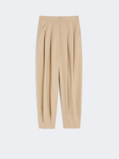 Max Mara Cotton Canvas Trousers In Brown