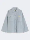 Max Mara Cotton Canvas Workwear Jacket In Blue