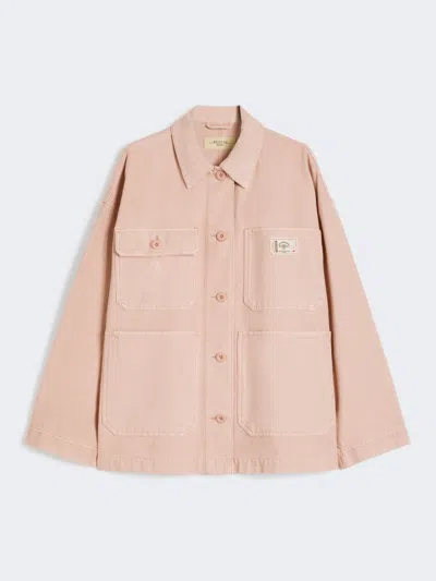 Max Mara Cotton Canvas Workwear Jacket In Pink