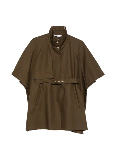 Max Mara Cotton Cape In Green