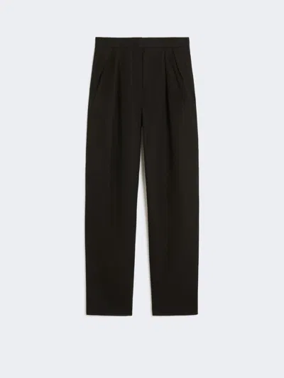 Max Mara Cotton Carrot-fit Trousers In Black