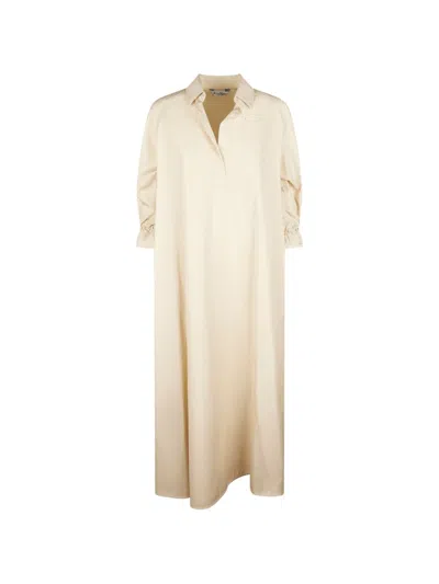 Max Mara Cotton Chemisier Dress In Neutral