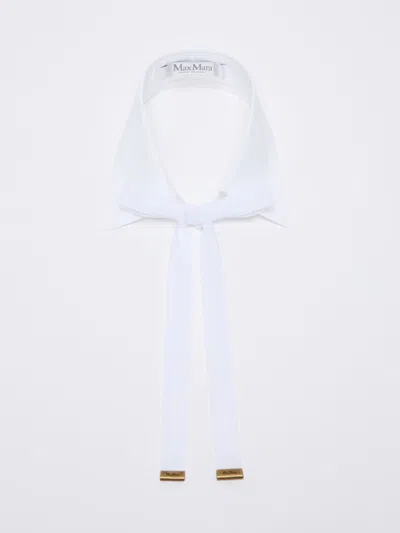 Max Mara Cotton Collar With Tie In White