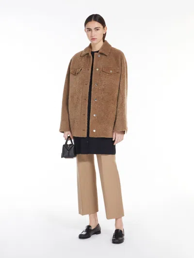 Max Mara Cotton Cover Trousers In Brown