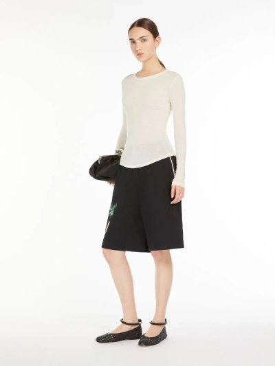 Max Mara Cotton Crepe Jersey T-shirt In White