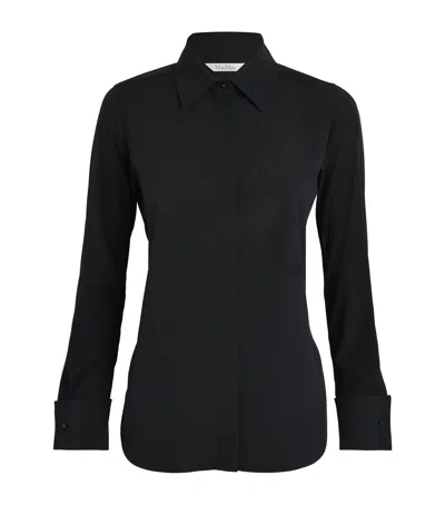 Max Mara Cotton Crepe Shirt In Black