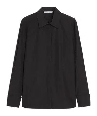Max Mara Cotton Crepe Shirt In Black